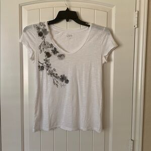 LOFT Flower Detail Tee size S